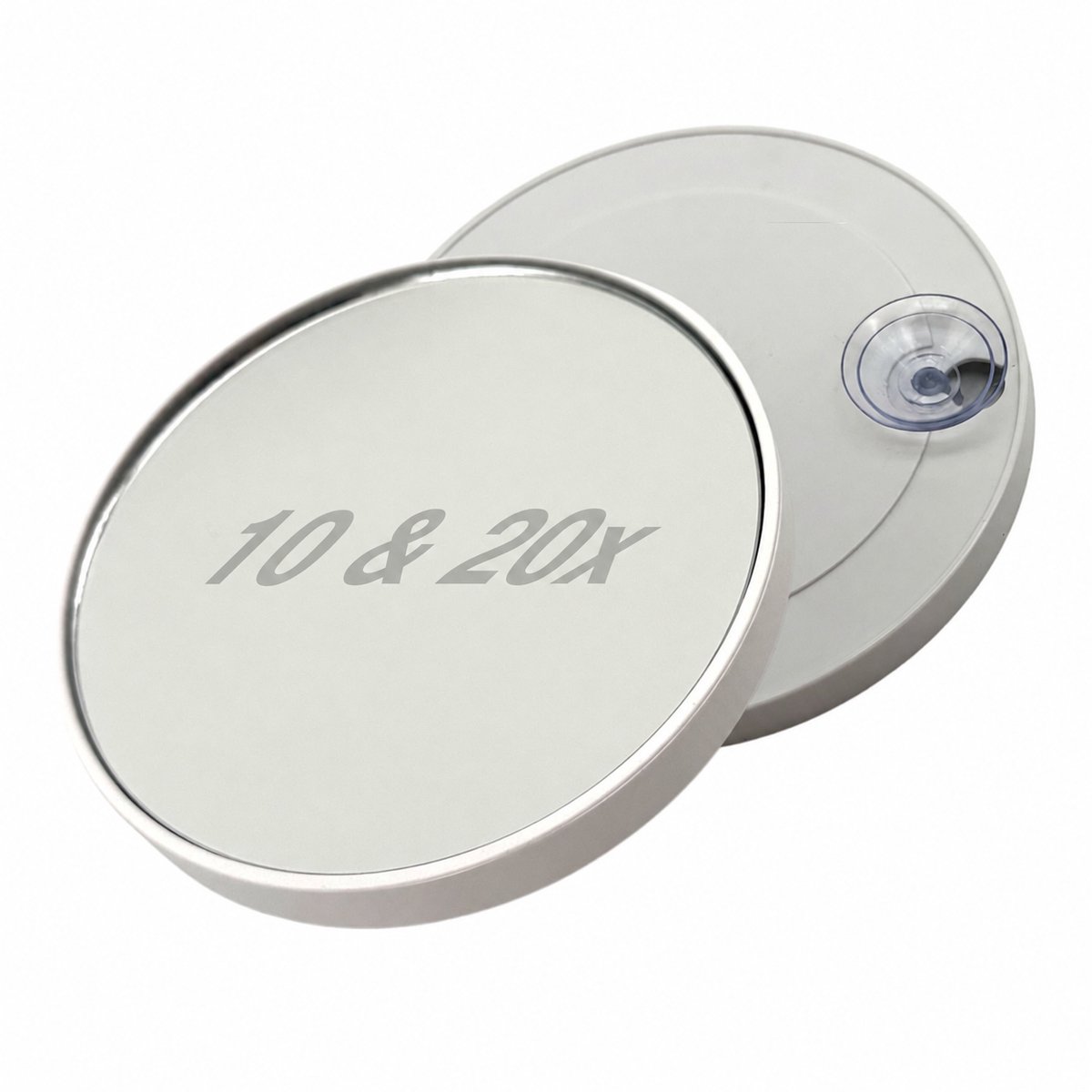Purepeak Vergrootspiegel met Zuignap Set 2 Stuks - Reisspiegel - 10x & 20x Vergroting - Douche Spiegel Badkamer - Make Up