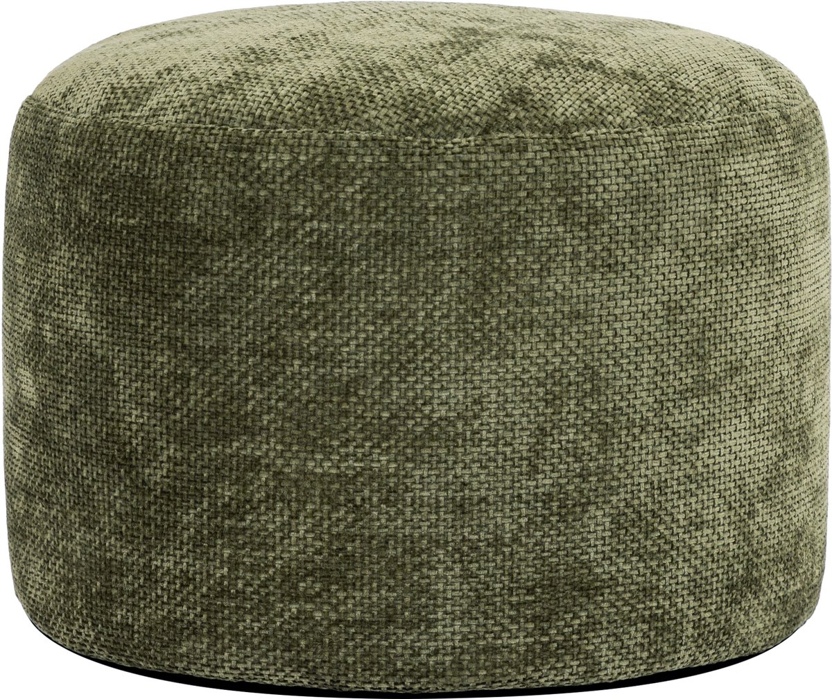 icon - Milano Poef - Ronde Zitzak Hocker - Chenille - Olijfgroen