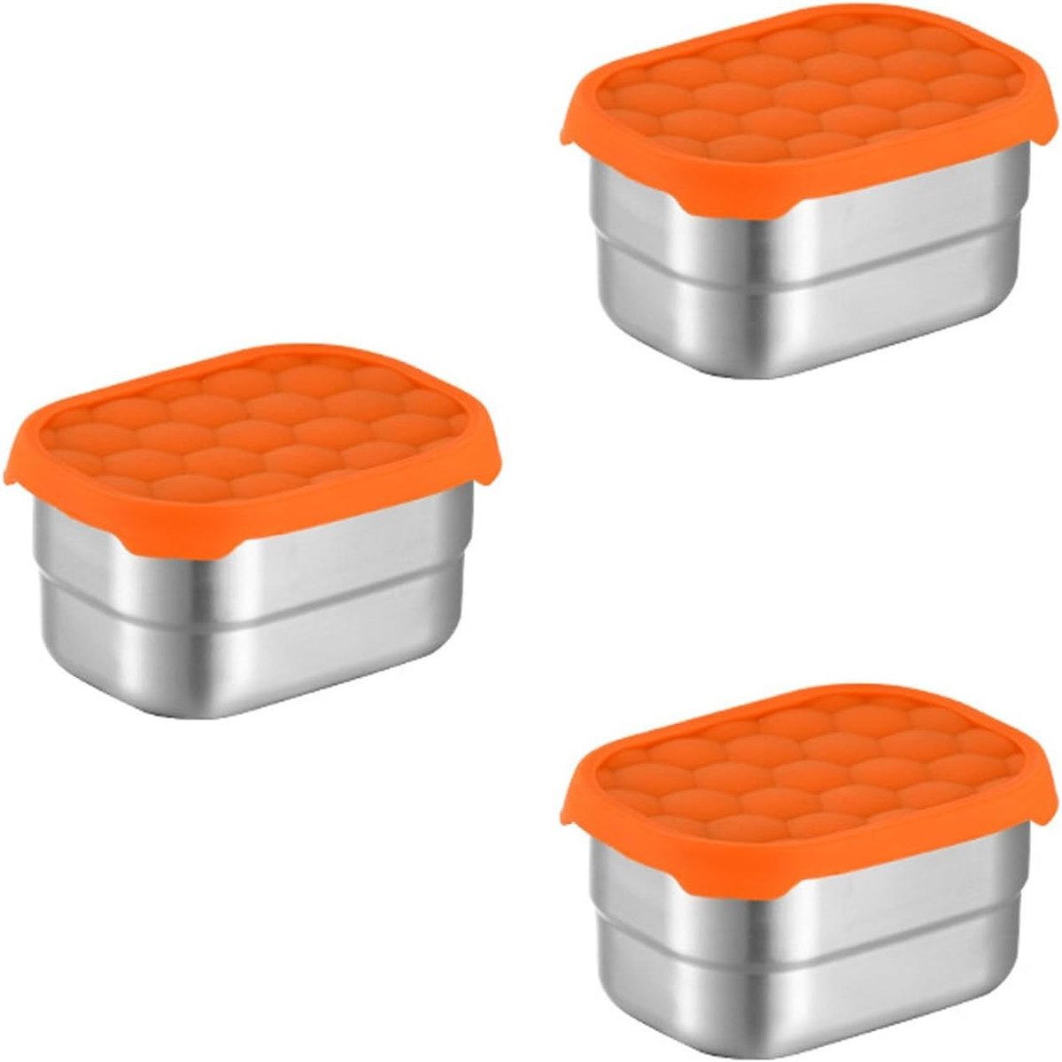 Luchtdichte Lunchdoos voor Kinderen, RVS Vriezer Container, Ideaal voor Snacks en Maaltijden met Afneembaar Siliconen Deksel