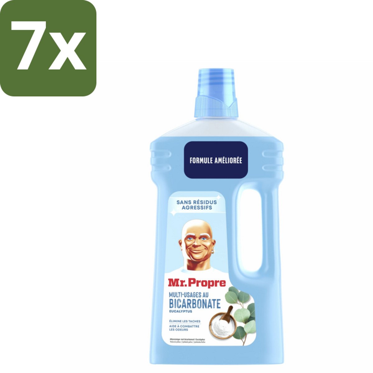 7 x Mr. Propre – Allesreiniger – Bicarbonaat & Eucalyptus – 1000 ml - Koffie - Koffiezetapparaat - Koffiezetapparaat