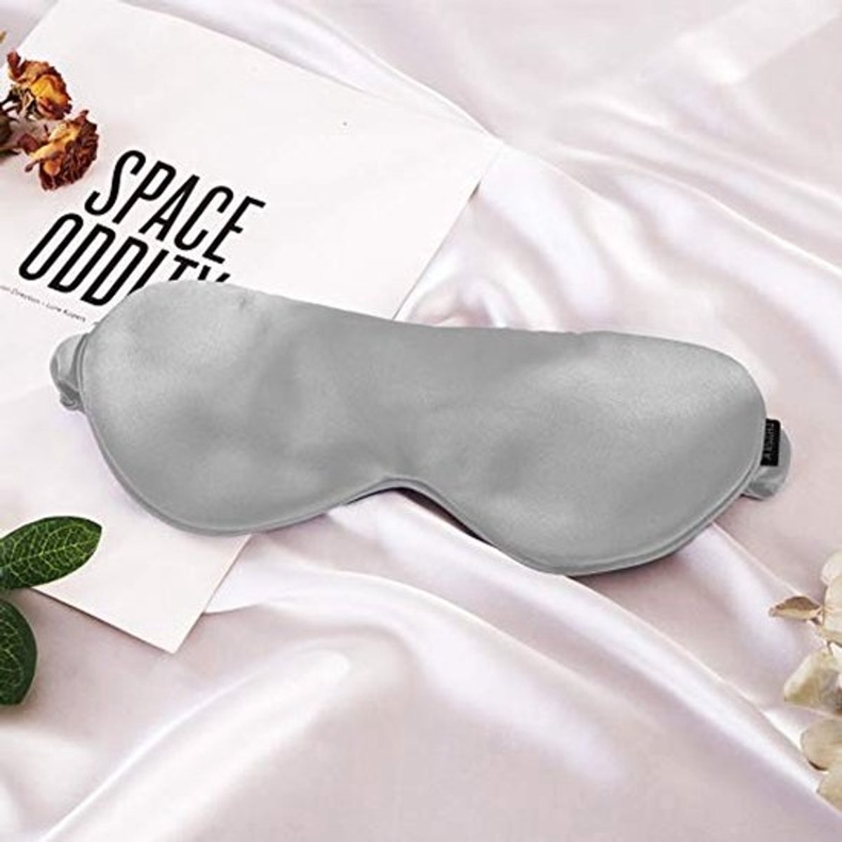 Zijden slaapmasker 22 momme - huidvriendelijk oogmasker voor comfort thuis en onderweg - grijs