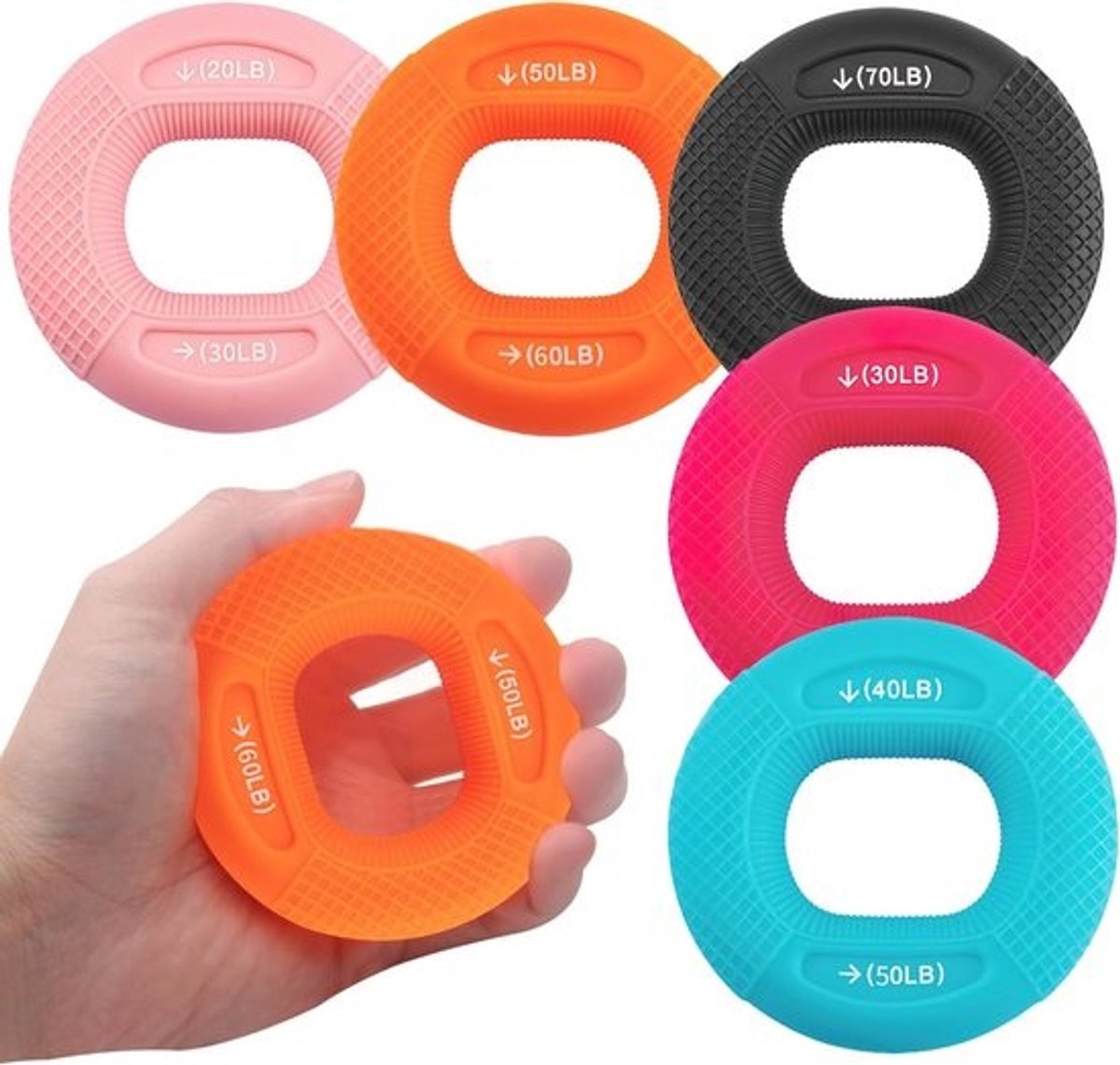Handgrip Strengthener Set - 5 stuks voor Hand- en Vingertraining, Sport, Klimmen en Fitness