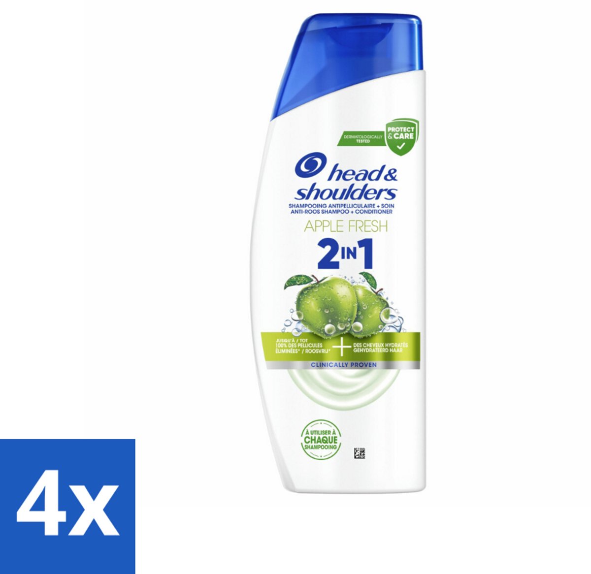 4 x Head & Shoulders – 2-in-1 – Apple Fresh – 300 ml - Anti-roos Shampoo - 2-in-1 Shampoo - Apple Fresh Shampoo - Shampoo Tegen Roos - Verfrissende Shampoo