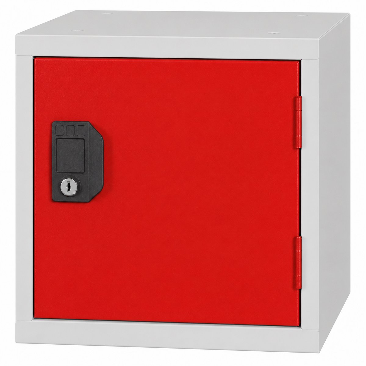 Cube Locker OKK 30 cm – Lichtgrijs/Rood – Met cilinderslot
