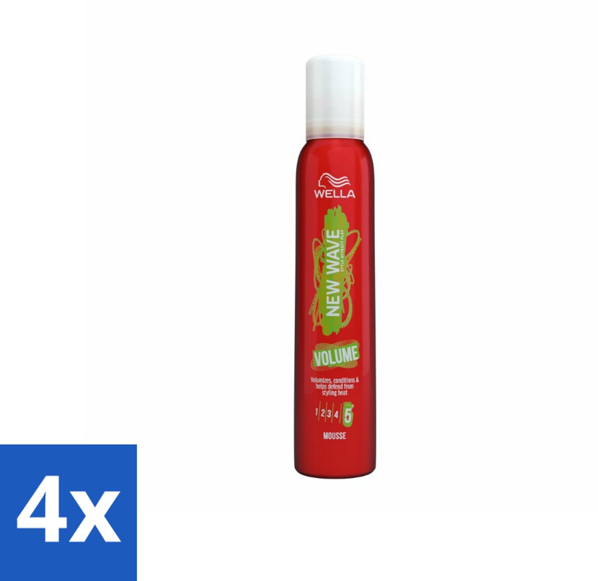 4 x Wella – New Wave Boost – Volumemousse – 200 ml - Haarmousse - Volume - Lift - Haarkleur - Haartypen