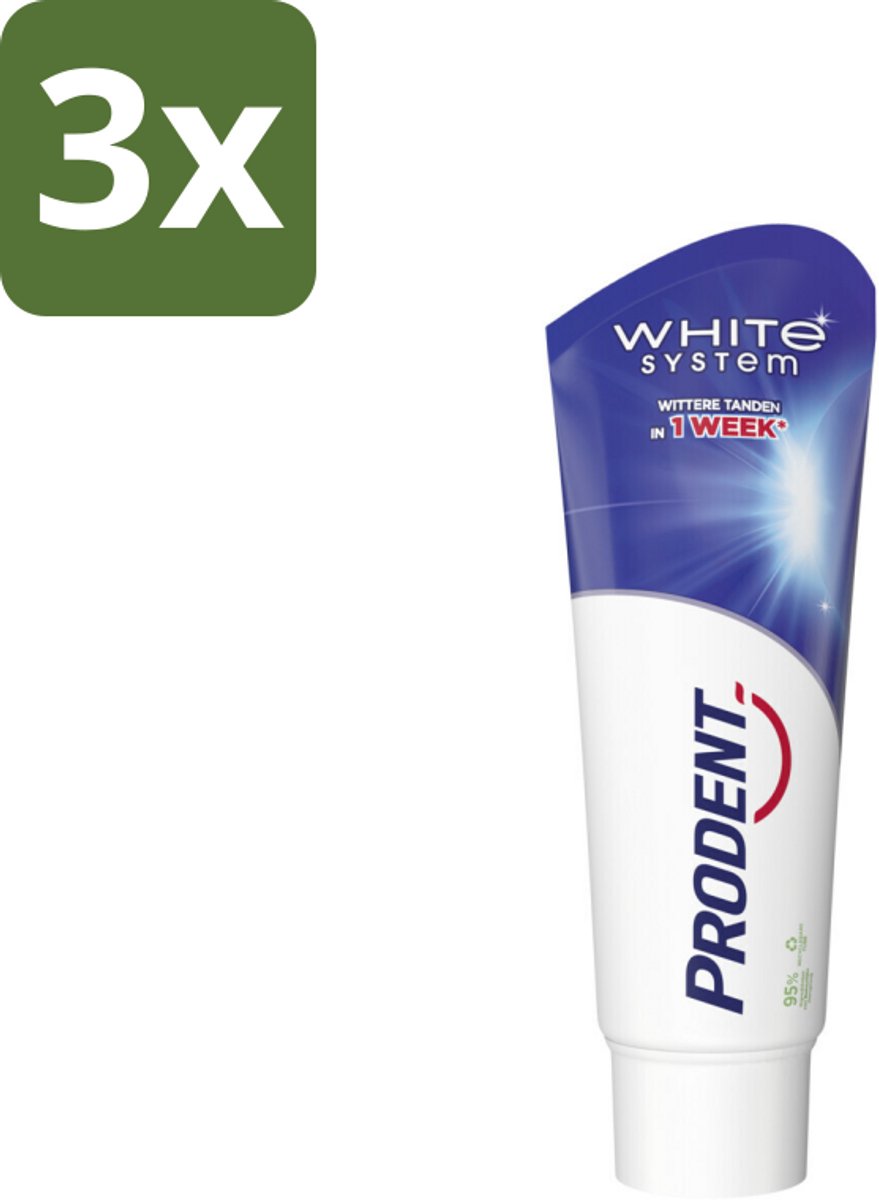 3 x Prodent – Tandpasta – White System – Natuurlijk Witmakend – 75 ml - Koffiezetapparaat - Koffiezetapparaat - Koffiezetapparaat