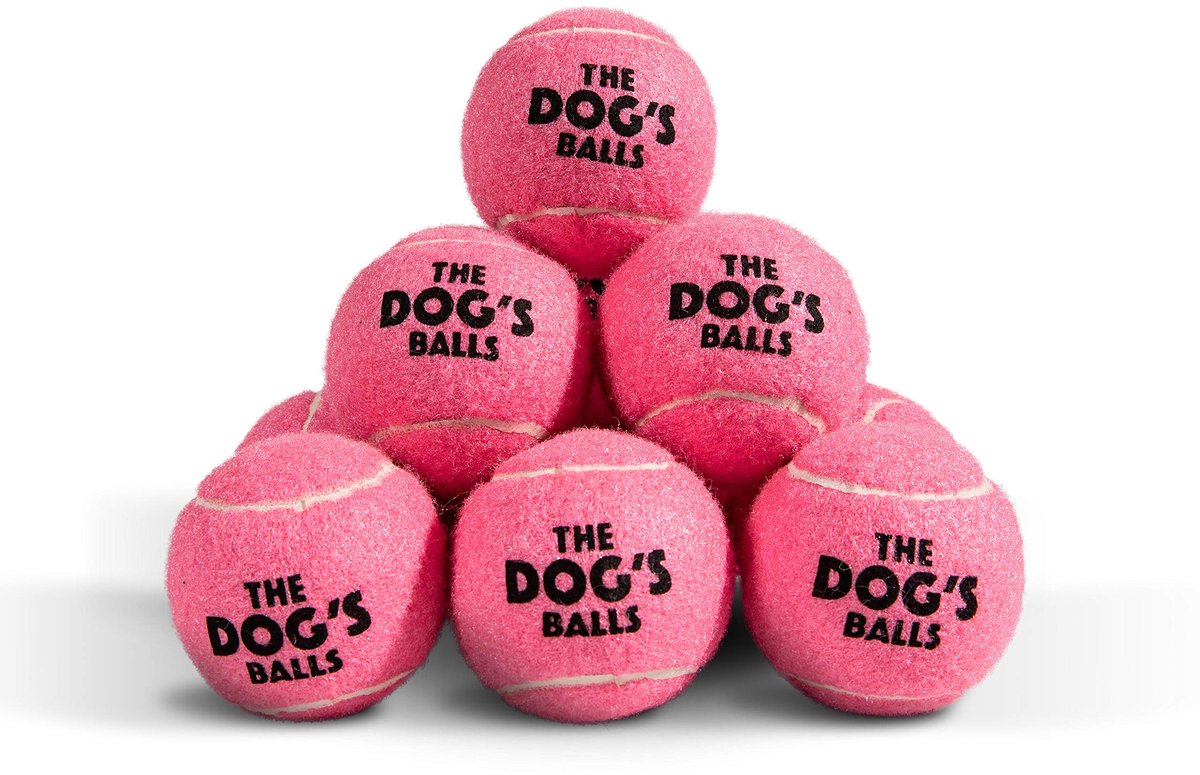 The Dog's Balls – Hondentennisballen, roze, medium, 12‑Pack - ShopVlot