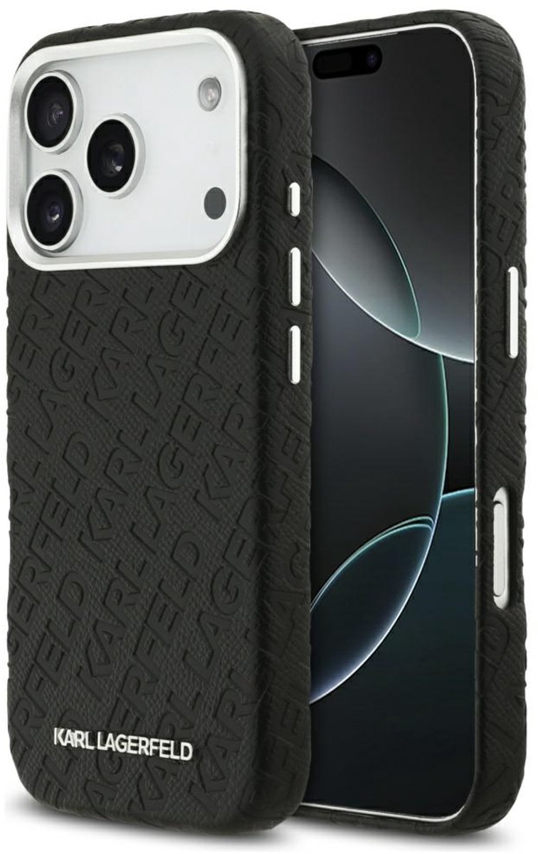 Karl Lagerfeld Hoesje Voor Iphone 17 Pro Magsafe Fw Gestempeld Karl Met Metalen Vorm