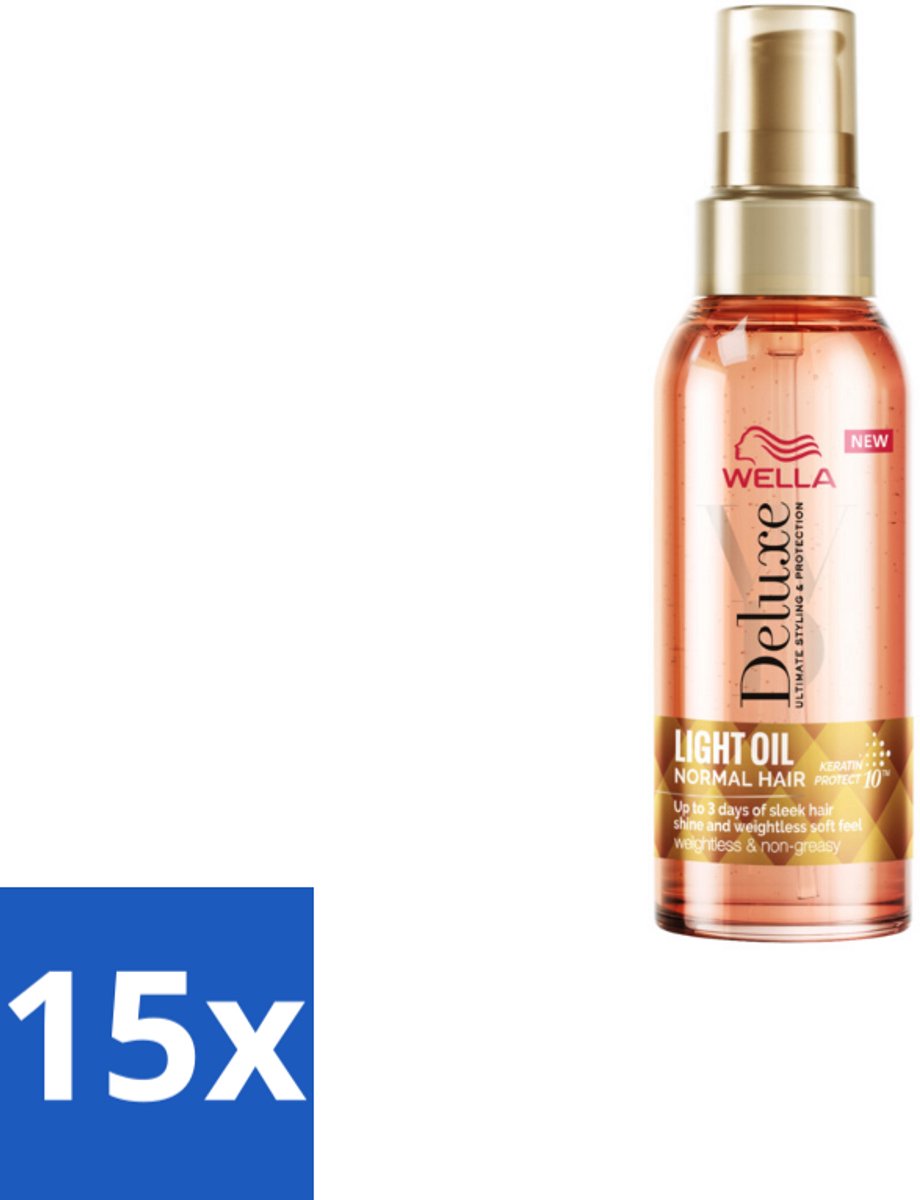 15 x Wella – Deluxe Oil Light – Haarolie – 100 ml - Haarolie - Glans - Gezond Haar - Voeding - Anti-pluis