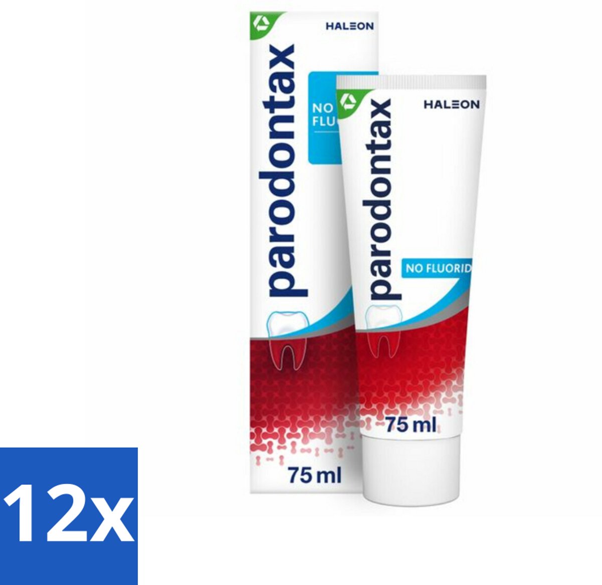 12 x Parodontax – Tandpasta – Zonder Fluoride – 75 ml - Tandpasta Zonder Fluoride - Gezond Tandvlees - Tandplak Verwijderen - Natuurlijke Mondhygiëne - Bloedend Tandvlees
