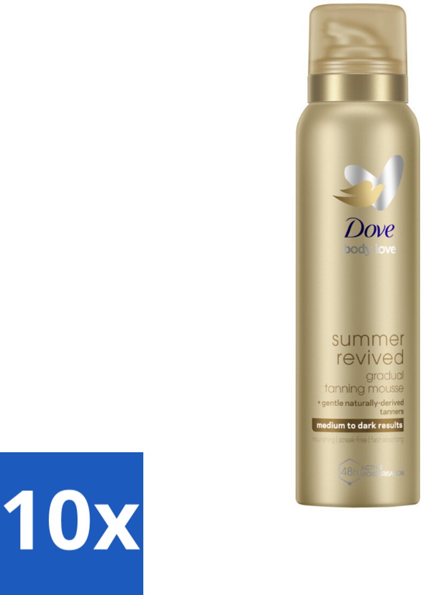 10 x Dove – Bodymousse – Summer Revived Medium-Dark – 150 ml - Zelfbruinende Bodymousse - Natuurlijke Teint - Zomerse Teint - Huid Verzorging - Huid Hyderatatie