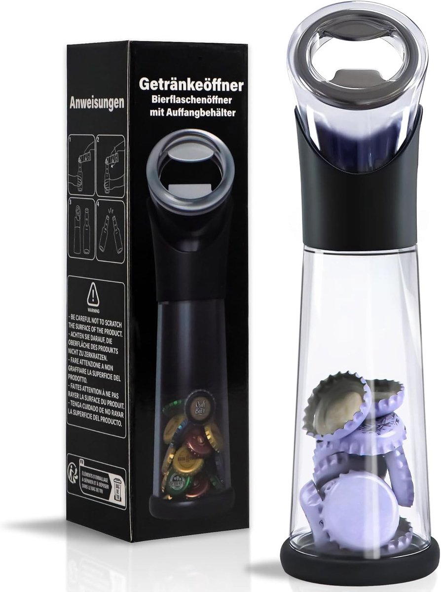 Grote Flesopener met Verzameltray voor Biercapsules, Perfecte Cadeaus voor Mannen, Handige Gadget voor Bar en Keuken