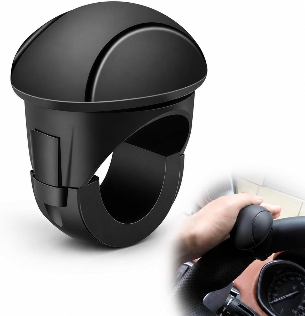 Stuurknop Spinner voor Auto's, Vrachtwagens en Tractors - Stuurhulp voor Makkelijker Rijden en Maneuvreren, Zwart
