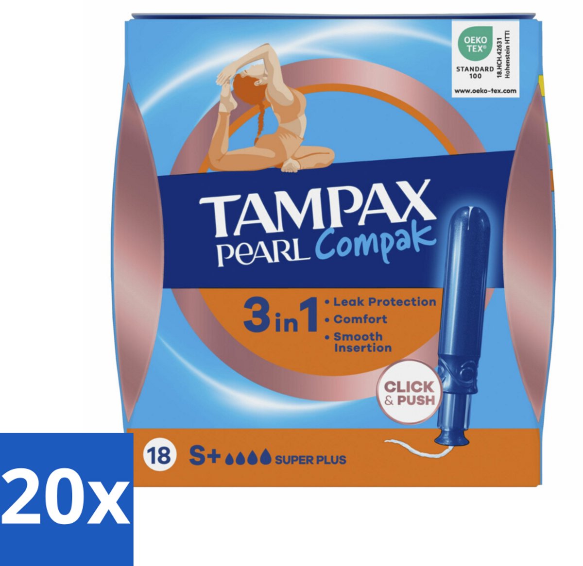 20 x Tampax – Tampons – Pearl Compak Super Plus met Inbrenghuls – 18 Tampons - Koffie - Koffiezetapparaat - Koffiezetapparaat