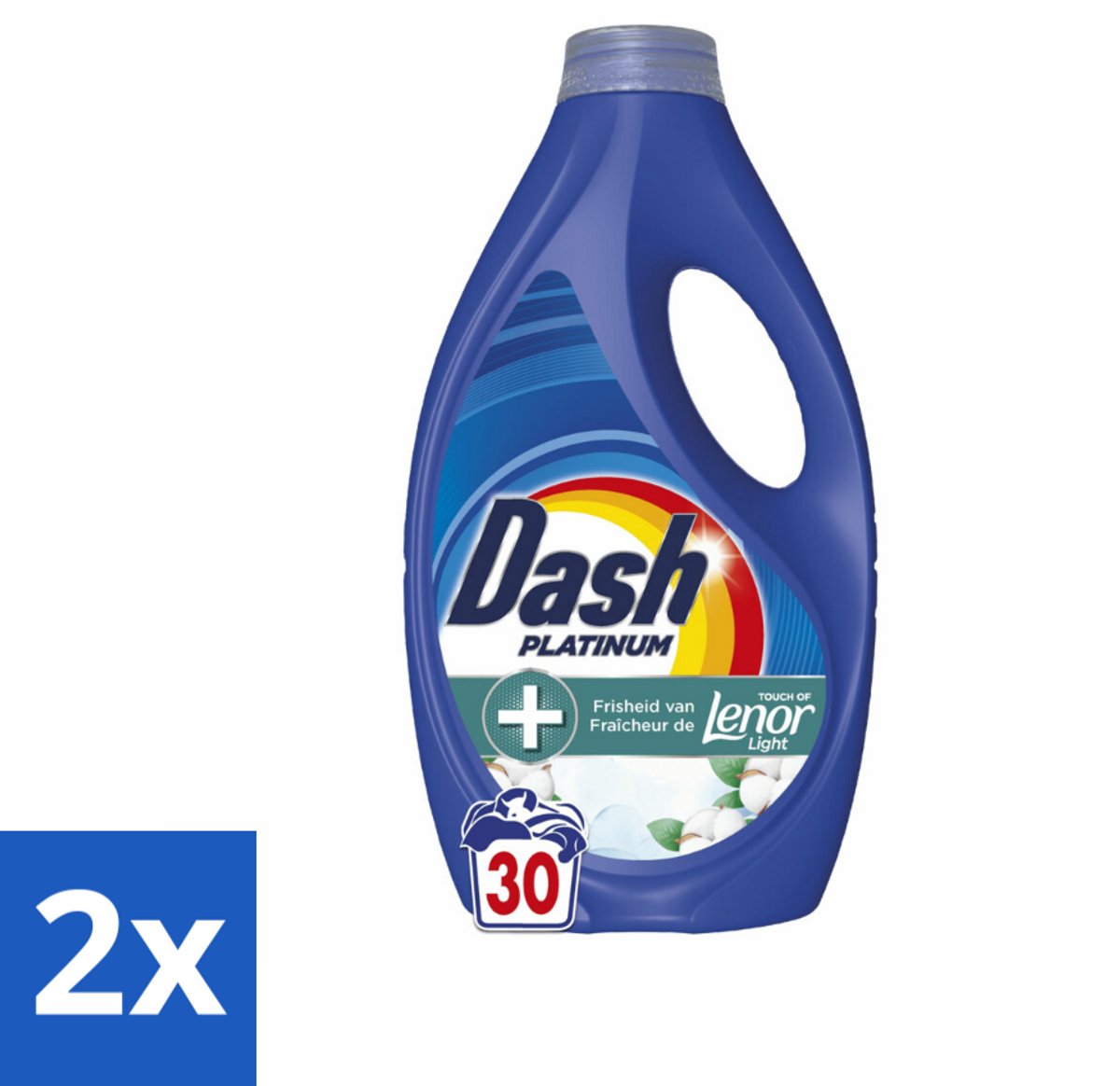 2 x Dash – Wasmiddel – Katoen Fris – 1350 ml - Wasmiddel - Vlekverwijdering - Katoengeur - Frisheid - Wasprogramma