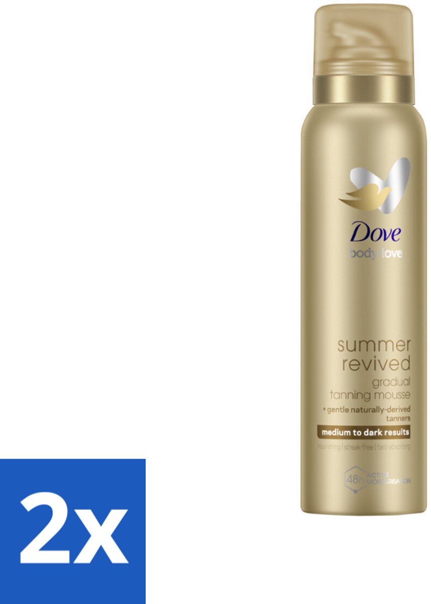2 x Dove – Bodymousse – Summer Revived Medium-Dark – 150 ml - Zelfbruinende Bodymousse - Natuurlijke Teint - Zonnige Huid - Huidverzorging - Huidhydratatie