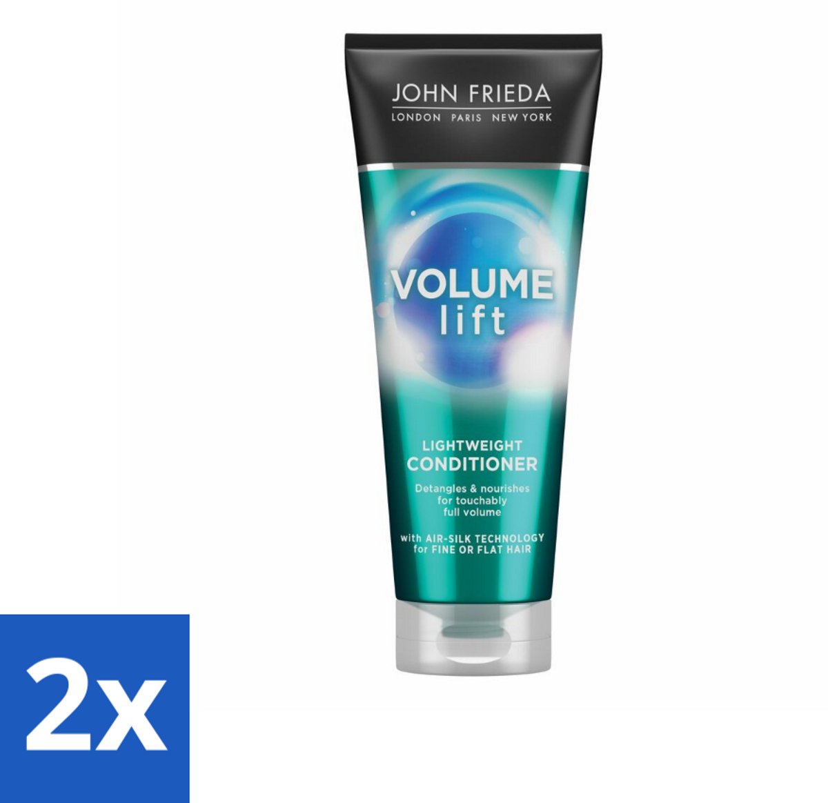 2 x John Frieda – Conditioner – Luxurious Volume 7 Day – Versterkend – 250 ml - Haarversterking - Volume - Haarstructuur - Haarbody - Haarverzorging