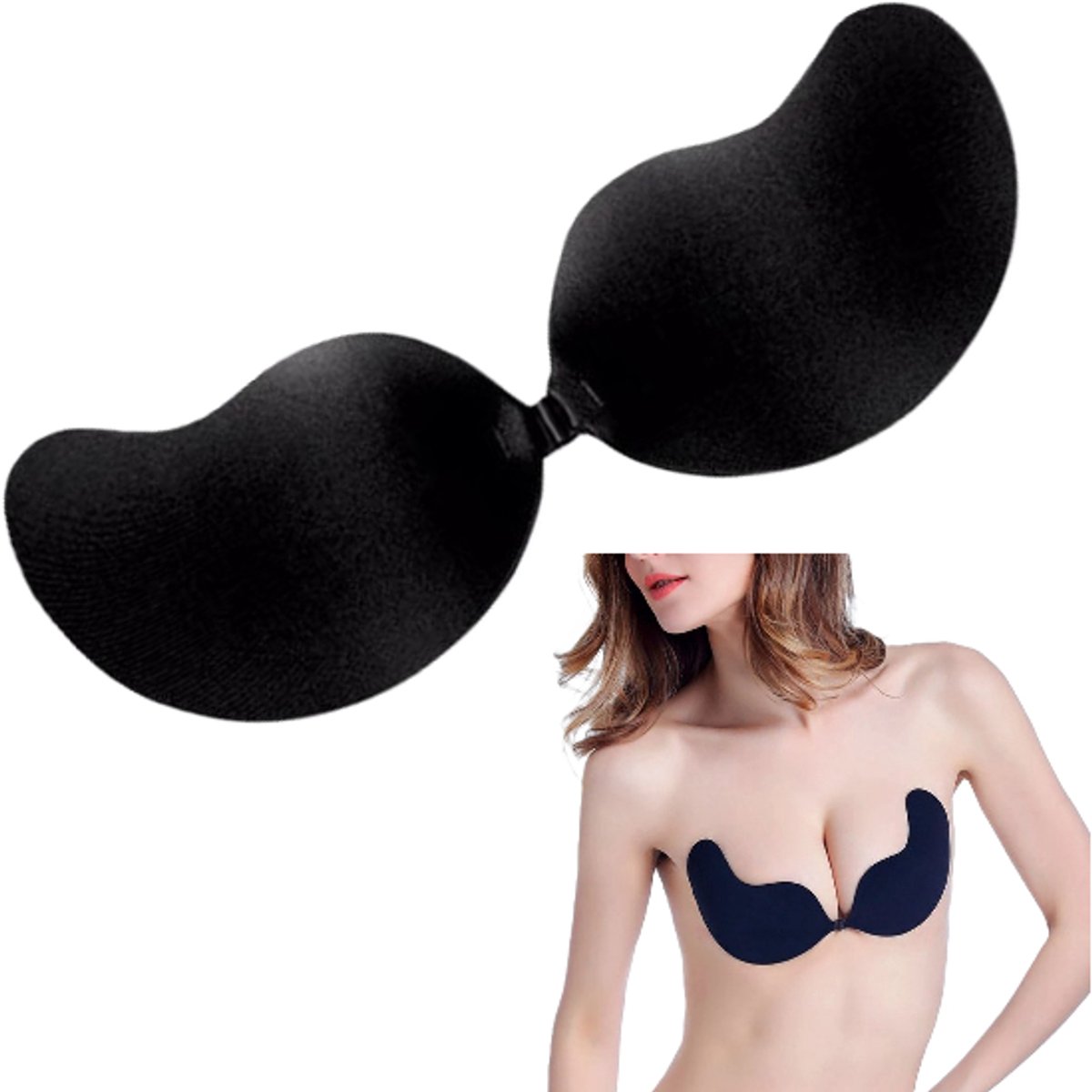 Plak BH - Maat A - Onzichtbare Push Up Bh Zelfklevende Stick Op Siliconen beha Backless Strapless Gel sticky Solid Cup A - LOUZIR
