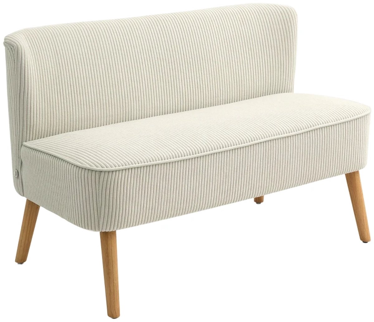 2-zitsbank Met Zachte Vulling En Onderhoudsvriendelijke Hoes - Draagvermogen Tot 150 kg - 117 x 56,5 x 77 cm - Crèmewit