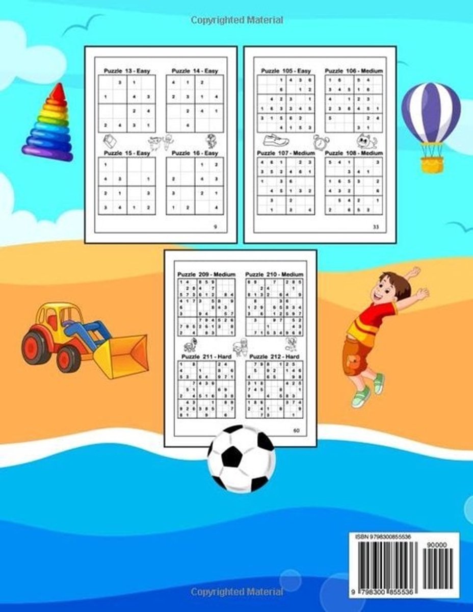 Wiskundige Sudoku Puzzels voor Kinderen - Meer dan 200 Puzzels van Gemakkelijk tot Moeilijk