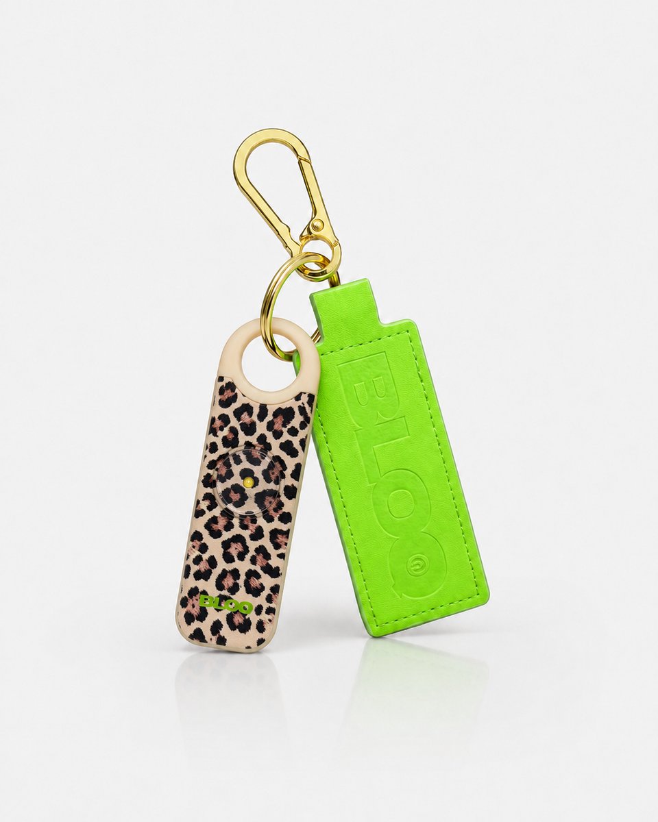 BLOQ Siren Pro Leopard - Nu deze week + Gratis Keychain, Persoonlijk Geluid Alarm - 130 dB Veiligheidsalarm met GPS, SOS & 112, Smart Safety Keychain