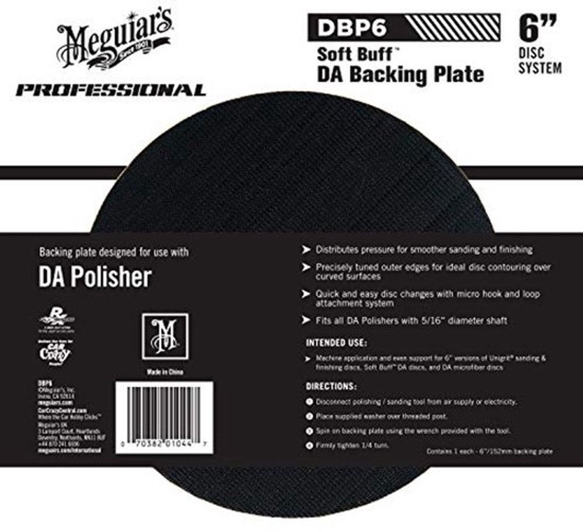 6 inch Soft Buff Backing Plate voor Dual Action Polisher