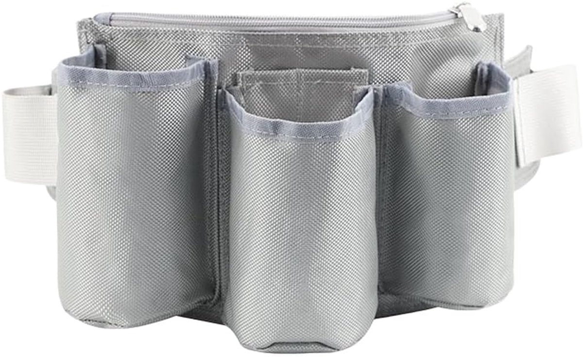 KZQ Heuptas voor Schoonmaakpersoneel - 25x16x8 cm - Waterafstotend Oxford - Meerdere Vakken - Verstelbare Riem - Voor Hotel Kantoor - Grijs