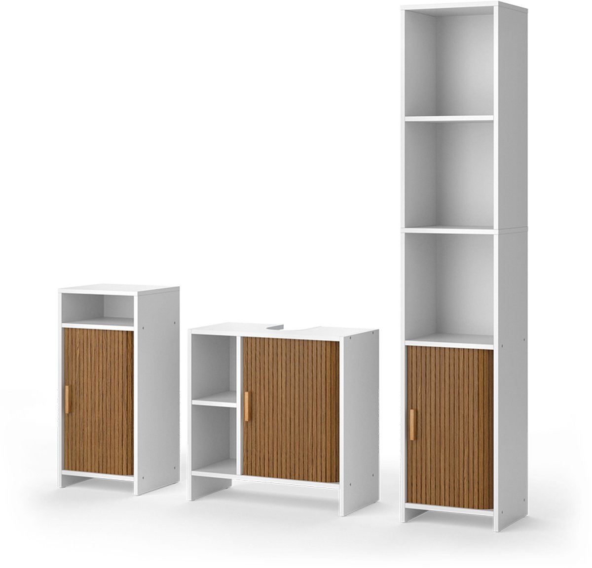 Vicco Badkamermeubelset Norea, Eiken/Wit, 3-delig
