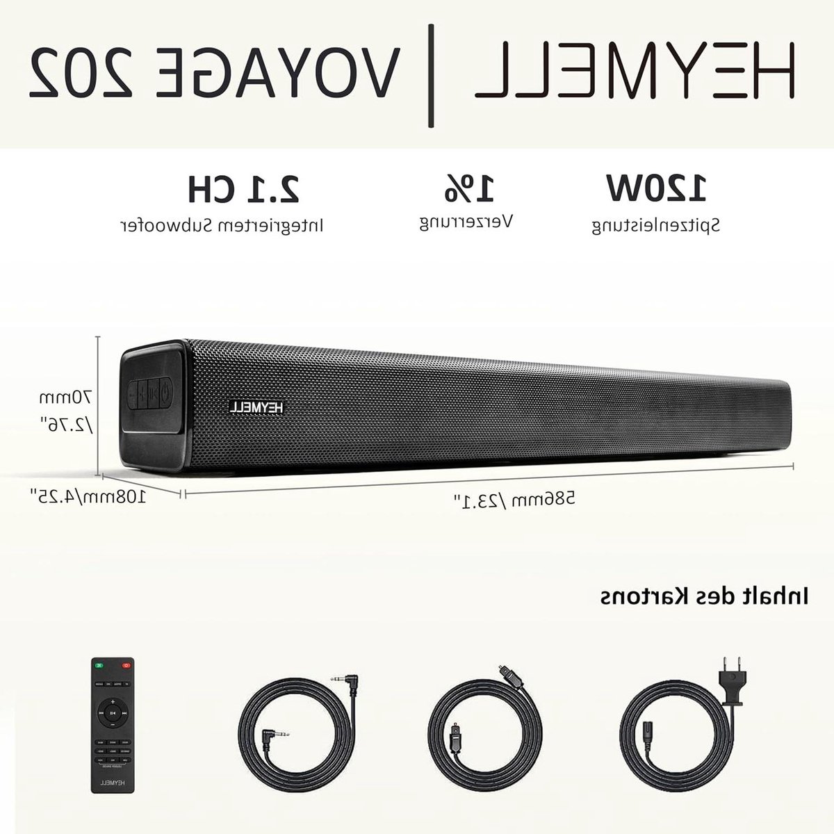 Kleine Soundbar - Tv Geluid - Film Kijken - Geïntegreerde Subwoofer - 58.6 Centimeter - Zwart