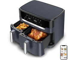 Airfryer XXL - Heteluchtoven - Gezond Koken - Dubbele Mand - 11 Liter - Zwart