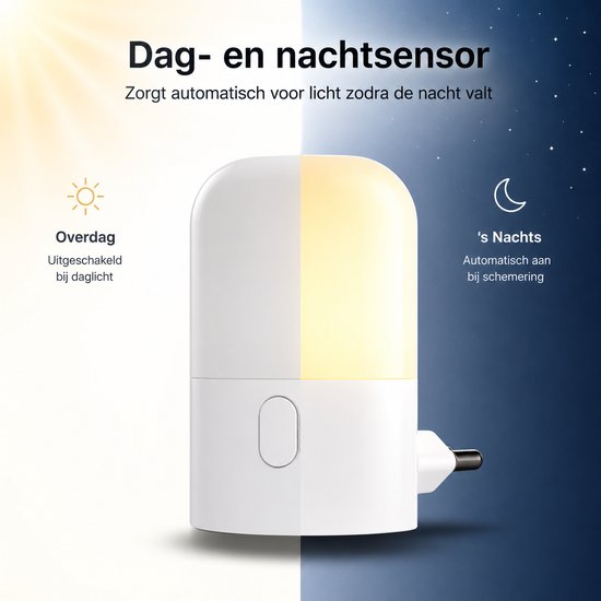 Latium Nachtlampje Stopcontact met Sensor - 2 stuks - Geschikt voor Baby's, Kinderen en Volwassenen van Latium — afbeelding 4