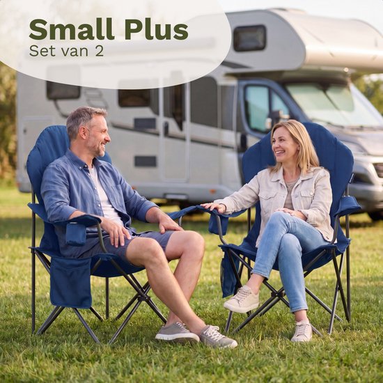 TRVLMORE Campingstoelen XXL - Opvouwbaar - 2-Pack - 160KG Draagvermogen - Incl. Draagtas - Klapstoel - Visstoel - Kampeerstoel - Vouwstoel - Blauw — afbeelding 2