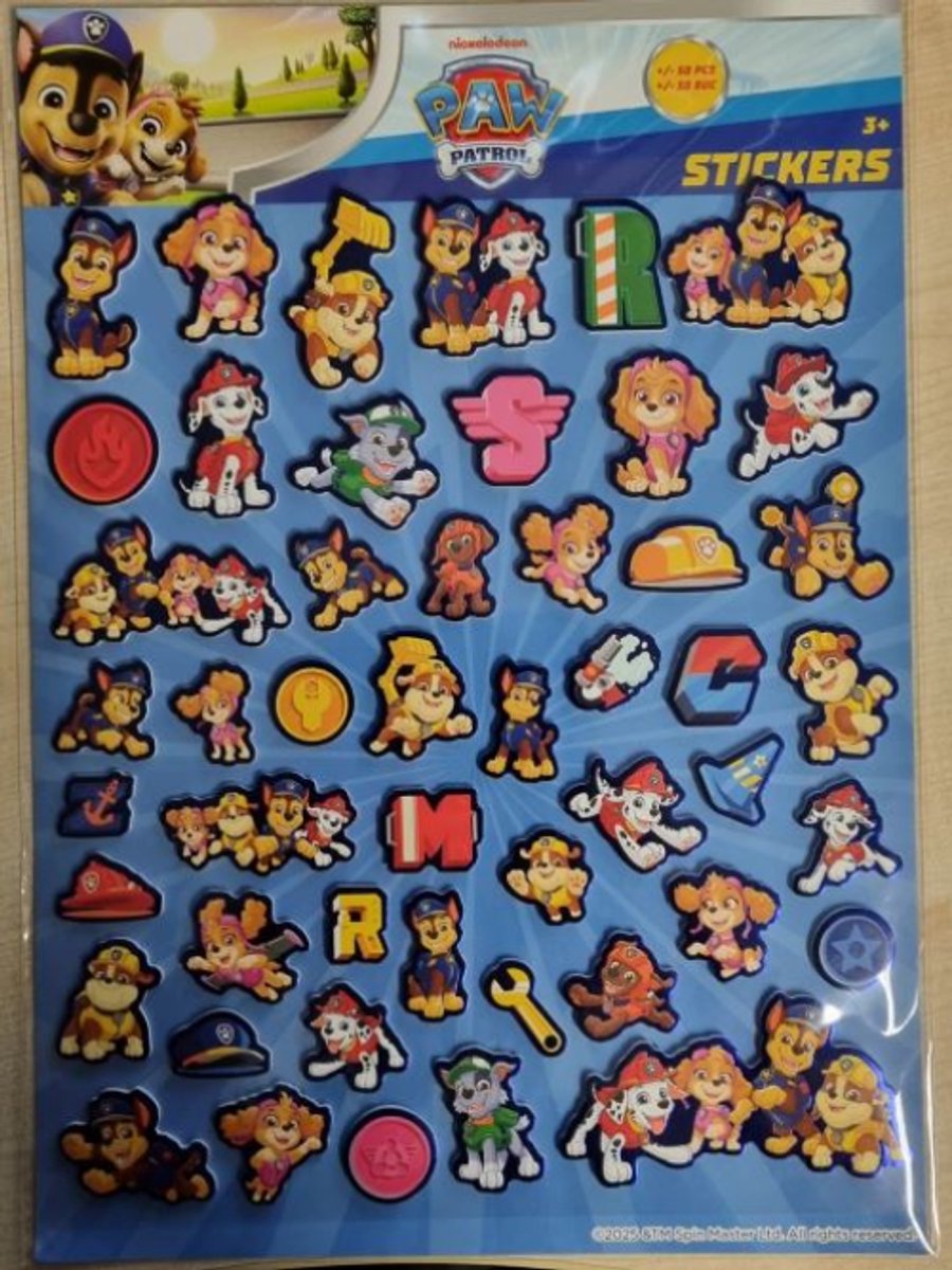Paw Patrol Foam stickers - 50 stuks