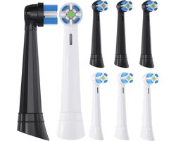 geschikt voor Oral-B iO 3/4/5/6/7/8/9/10 Series elektrische tandenborstels. Vervangende opzetborstels geschikt voor Oral-B iO elektrische tandenborstel - 8 stuks - zwart + wit