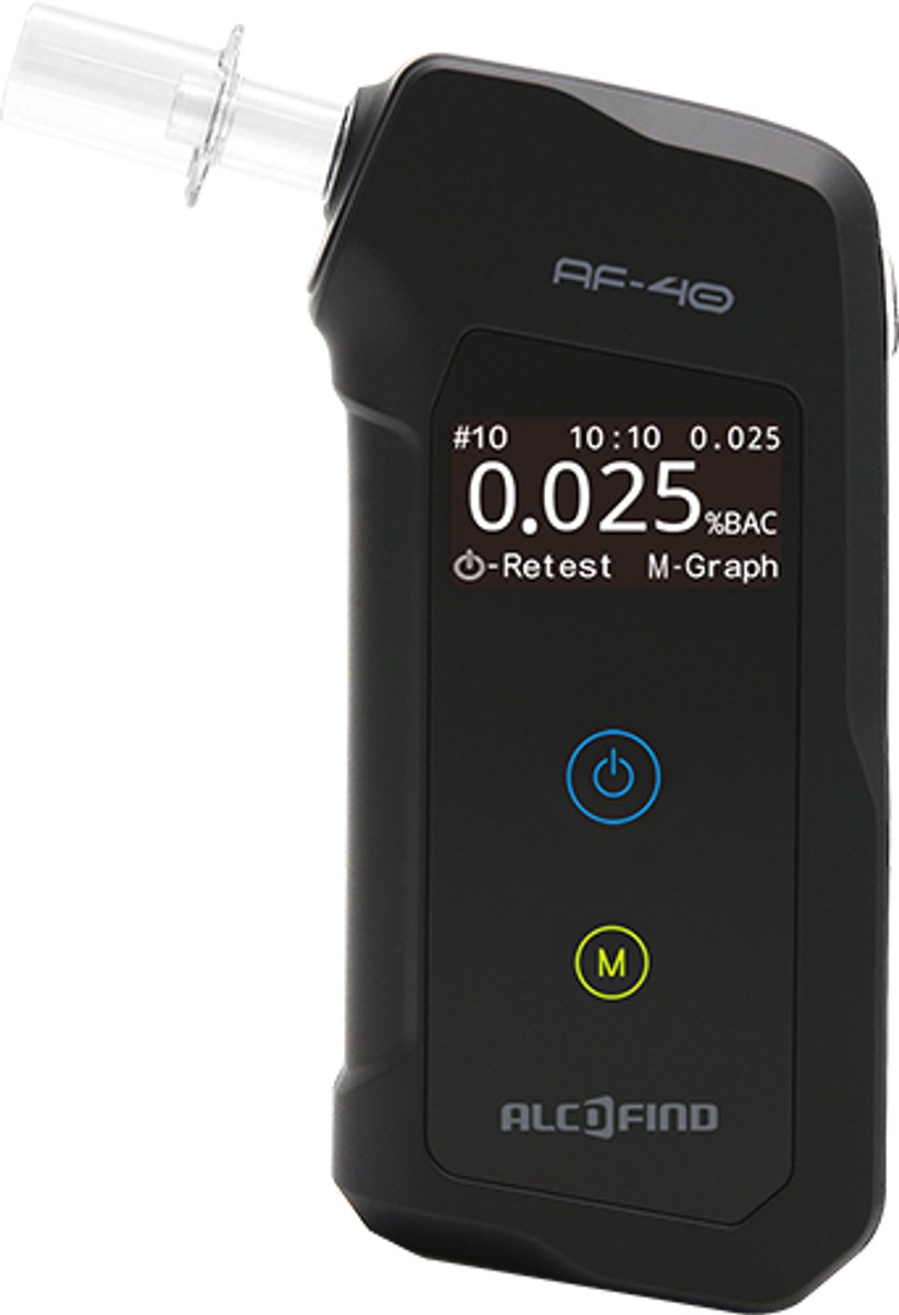 Alcofind AF40 digitale alcoholtester met hoge precisie brandstofcel sensor en testgeheugen