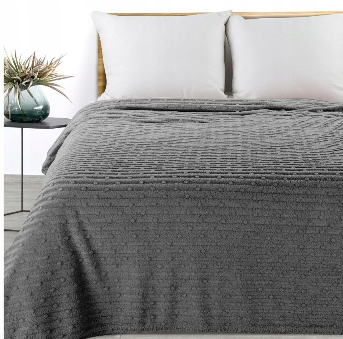 Zacht microvezel plaid 150x200 cm - Staalgrijs