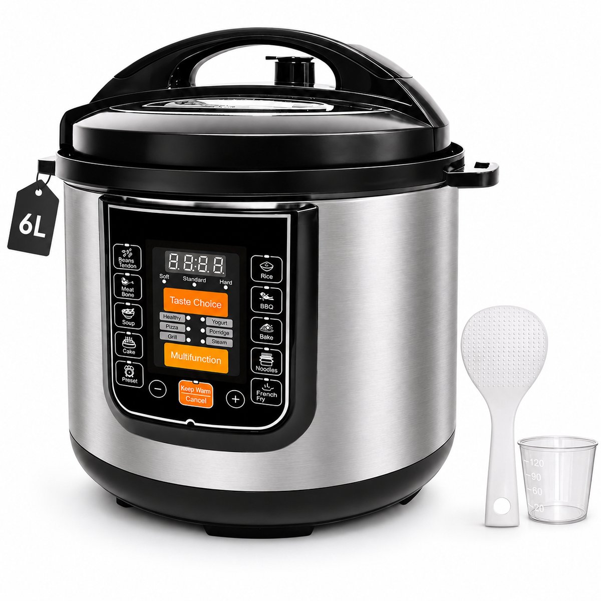 Rijstkoker -15-in-1 Elektrische Rijstkoker en Multicooker van RVS – Snelkookpan, Slowcooker, Stoomkoker, Yoghurtmaker en Sauteerfunctie
