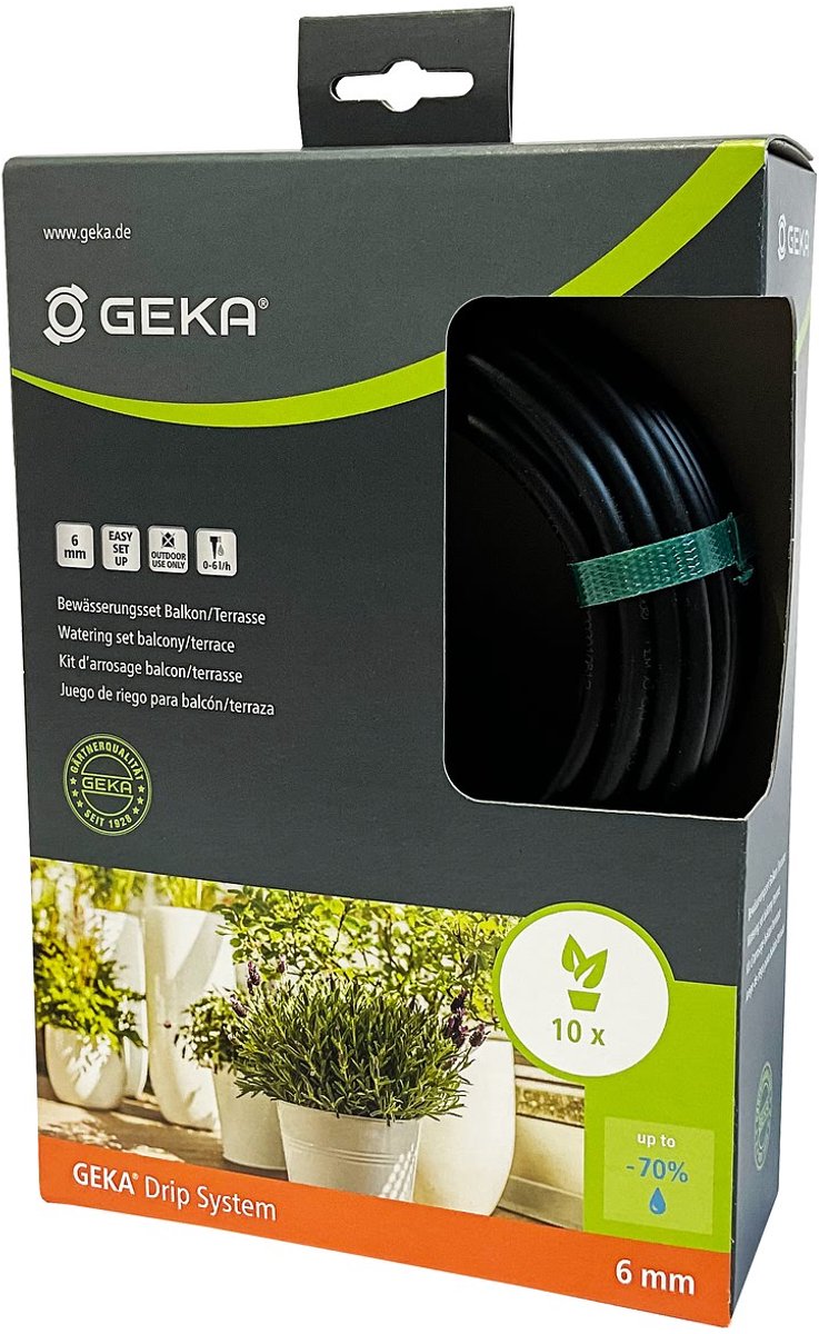 GEKA Drip System 6 mm Set Bevloeiing voor Balkon en Terras - 15 Meter