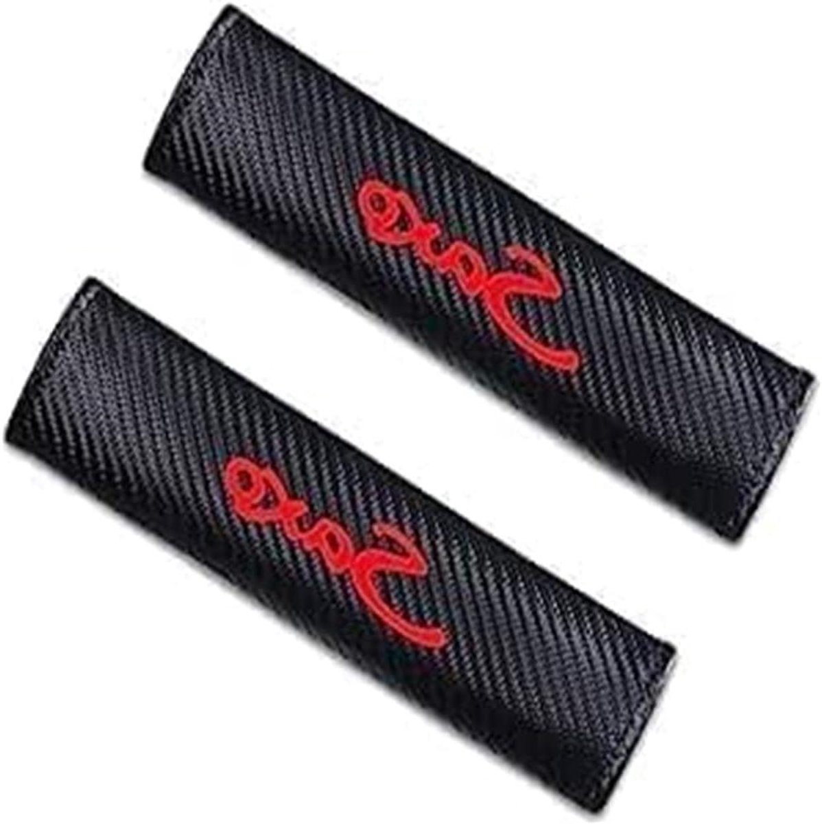 Autogordel Pads - Schouderhoezen - Comfortabel Rijden - Verstelbare Riemhoes - 2 Stuks - Rood