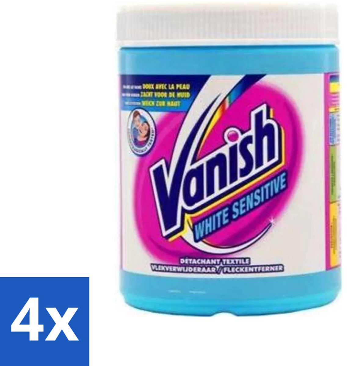 4 x Vanish White Sensitive - Vlekkenverwijderaar Poeder - Witte Was - 1125 Gram - Vlekkenverwijderaar - Witte Was - Gevoelige Stoffen - Waspoeder - Vlekken Verwijderen