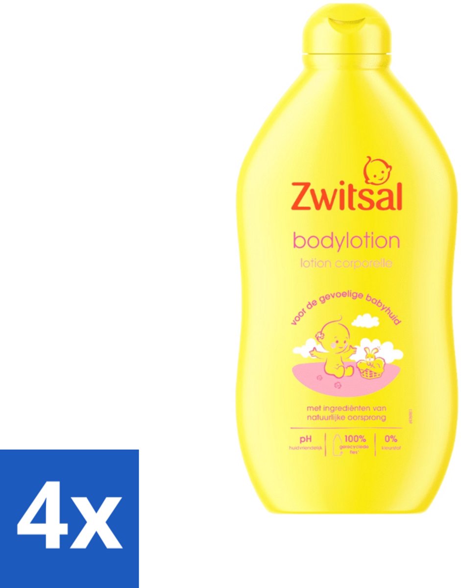 4 x Zwitsal - Babyverzorging - Bodylotion - Extra Verzorgend en Zacht - 400 ml - Babylotion - Babyhuid - Verzorgende Lotion - Hydraterende Lotion - Zwitsal