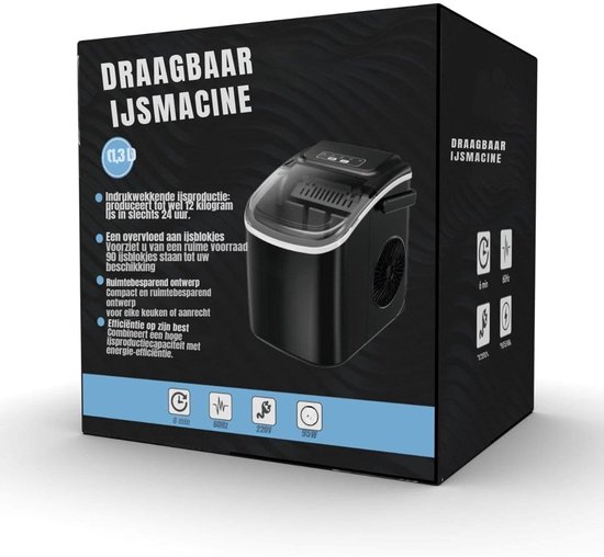 Klarven® Ijsblokjesmachine Zwart - Supersnel ijsblokjes maken - Eenvoudig in gebruik, Altijd verse ijsblokjes - B 30 x D 29 x H 23 cm — afbeelding 4