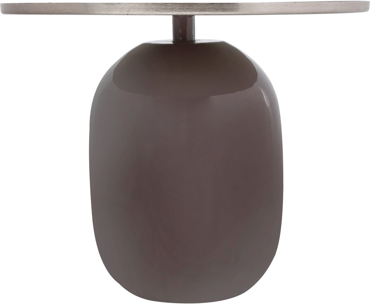 Padiro ronde bijzettafel Ø 51 x 40,5 cm - grijs en zilver - Modern Art-Déco Glamour Look - ijzer - handgemaakt