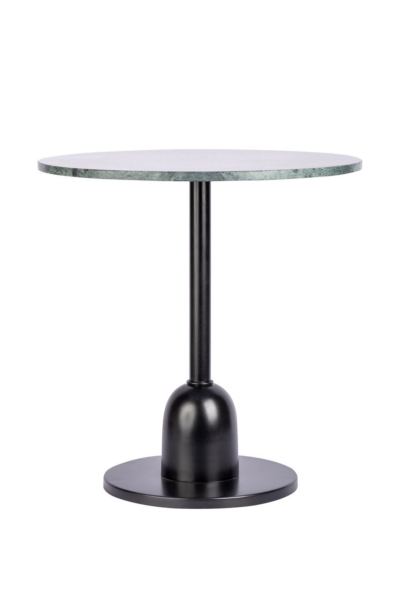 Padiro ronde bijzettafel Ø 46 x 48 cm - groen - Modern Art-Déco Glamour Look - met marmerpatroon - ijzeren onderstel