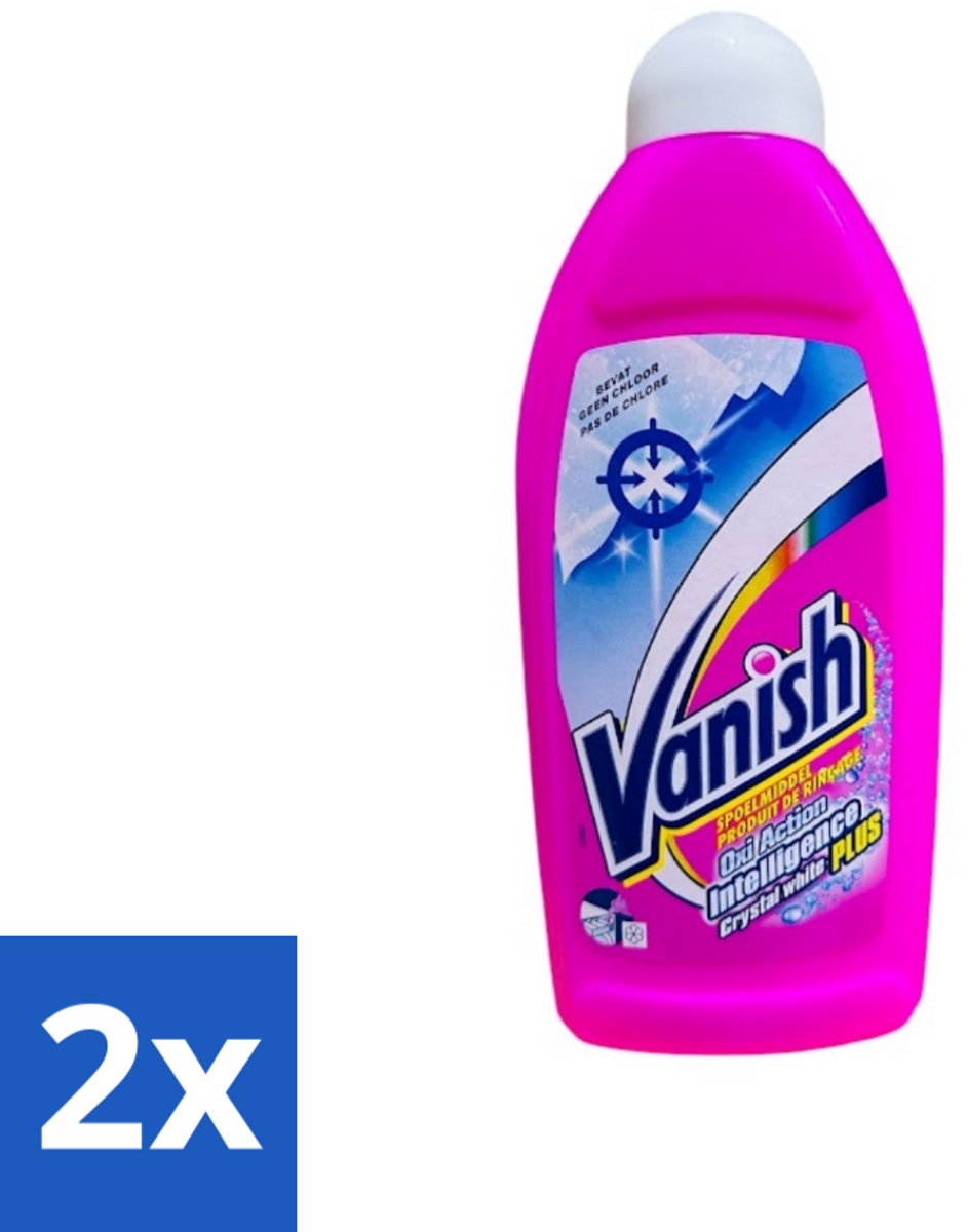 2 x Vanish Gordijnen - Kristalwit - Wasmiddel - Zonder Chloor - Witte Was - 500 ml - Wasmiddel Gordijnen - Wit Wasmiddel - Chloorvrij Wasmiddel - Gordijnen Schoonmaken - Gordijnen Bleken