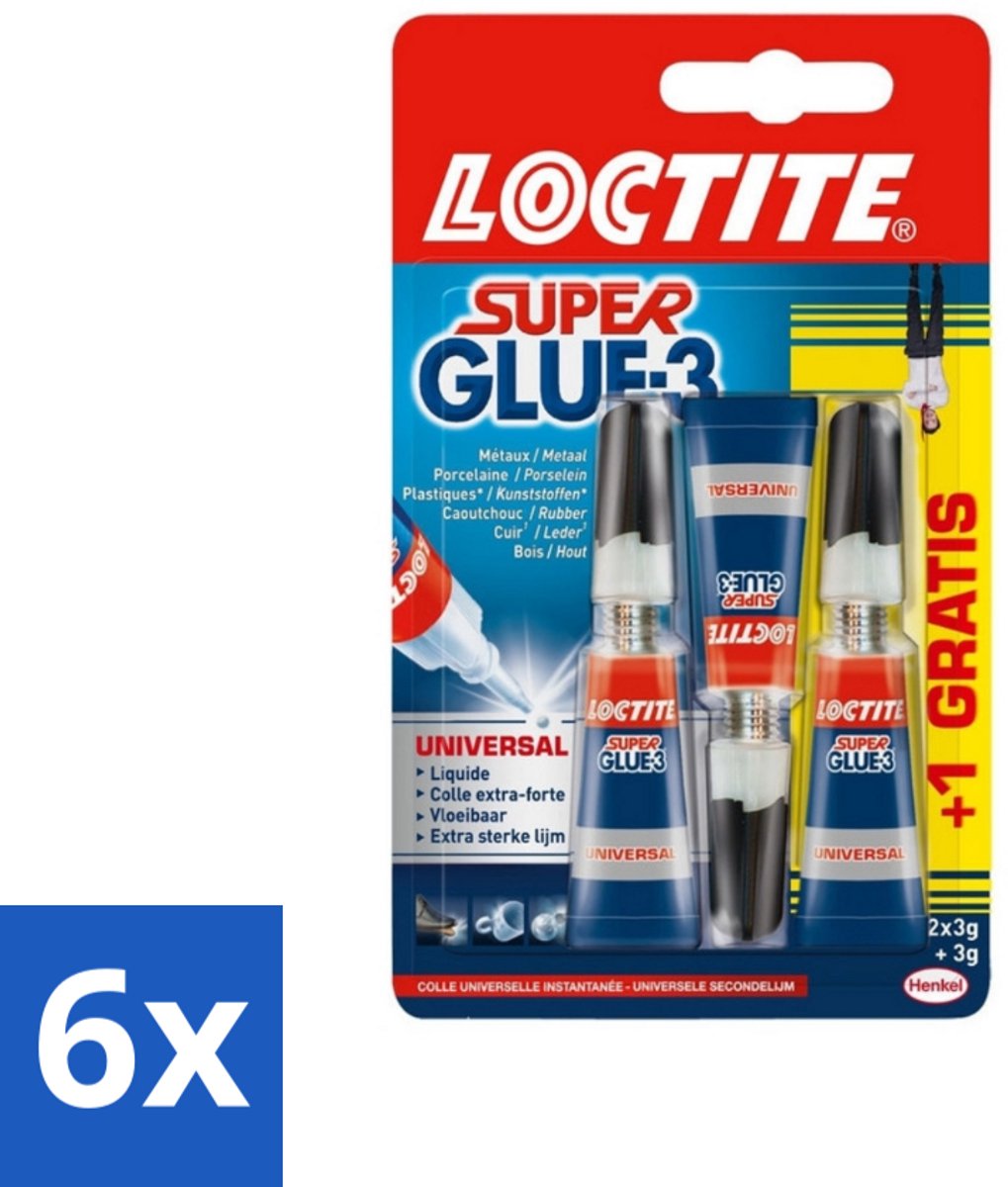 6 x Loctite - Secondelijm - Super Glue Precision - 7,5 Gram - Superlijm - Secondelijm - Loctite - Lijm - Reparatielijm