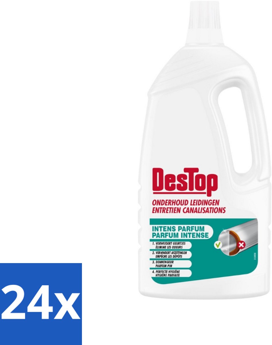 DesTop - Onderhoud Leidingen - Frisse Dennen geur - 4-in-1 Werking - 1,5L - Voordeelverpakking - 24 stuks
