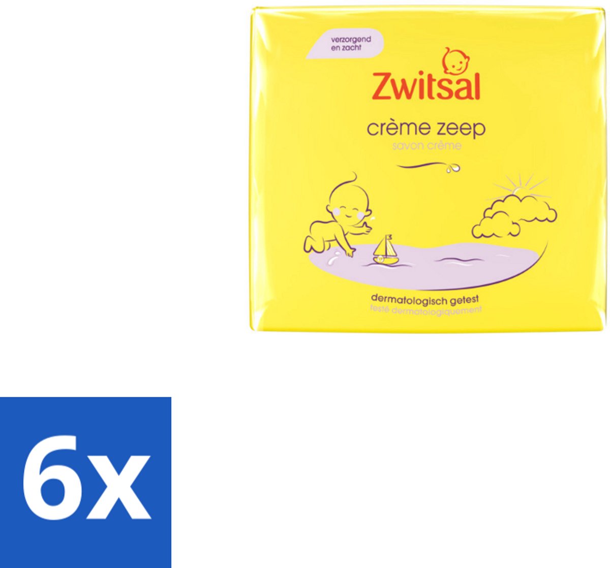 6 x Zwitsal - Babyverzorging - Crème Zeep - Milde & Voedende Reiniging - 180 g - Babyzeep - Babyhuid - Milde Reiniging - Voedende Zeep - Zwitsal