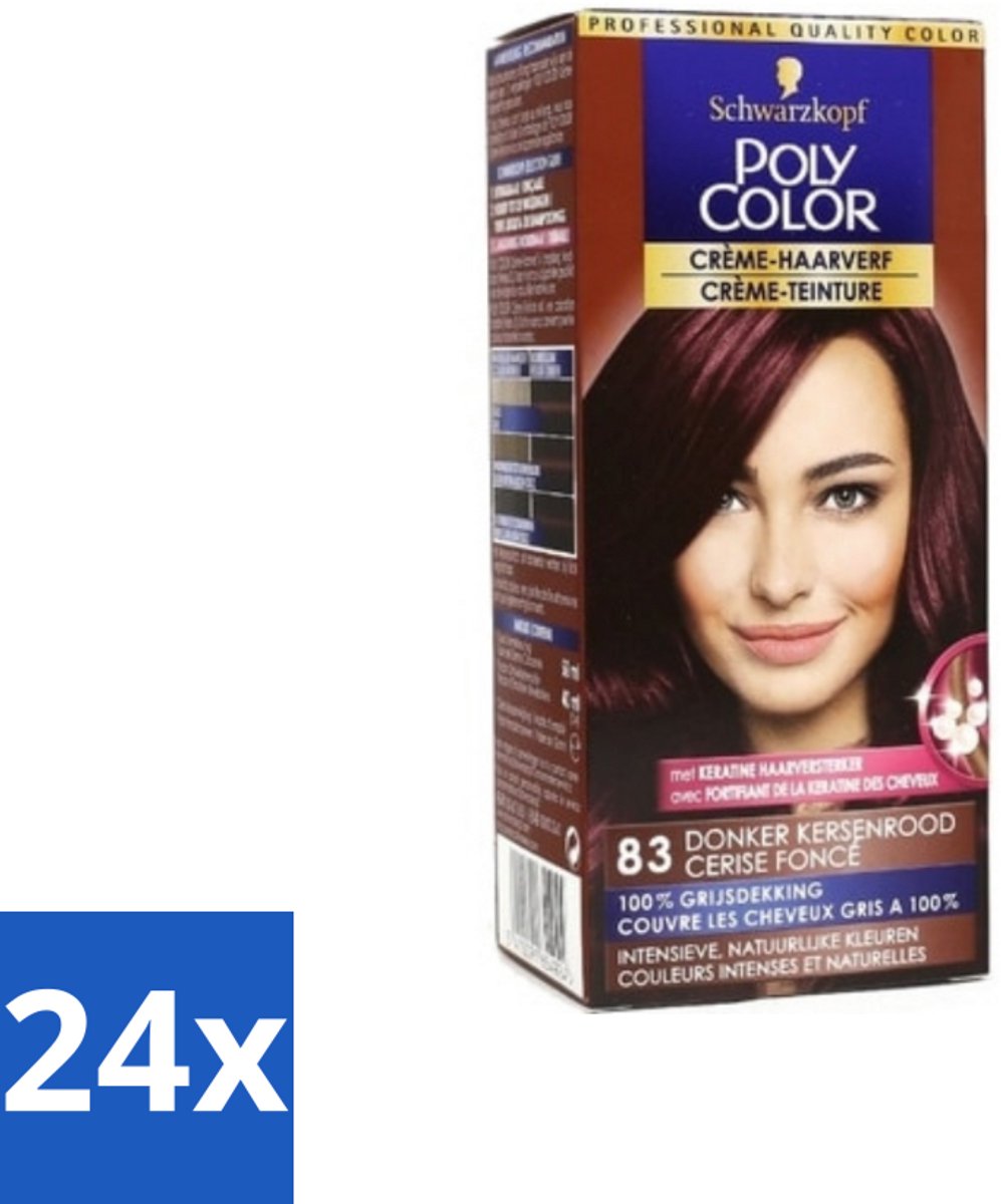 Schwarzkopf - Poly Color - Haarverf - Crème - Donker Kersenrood - 50 ml - Voordeelverpakking - 24 stuks