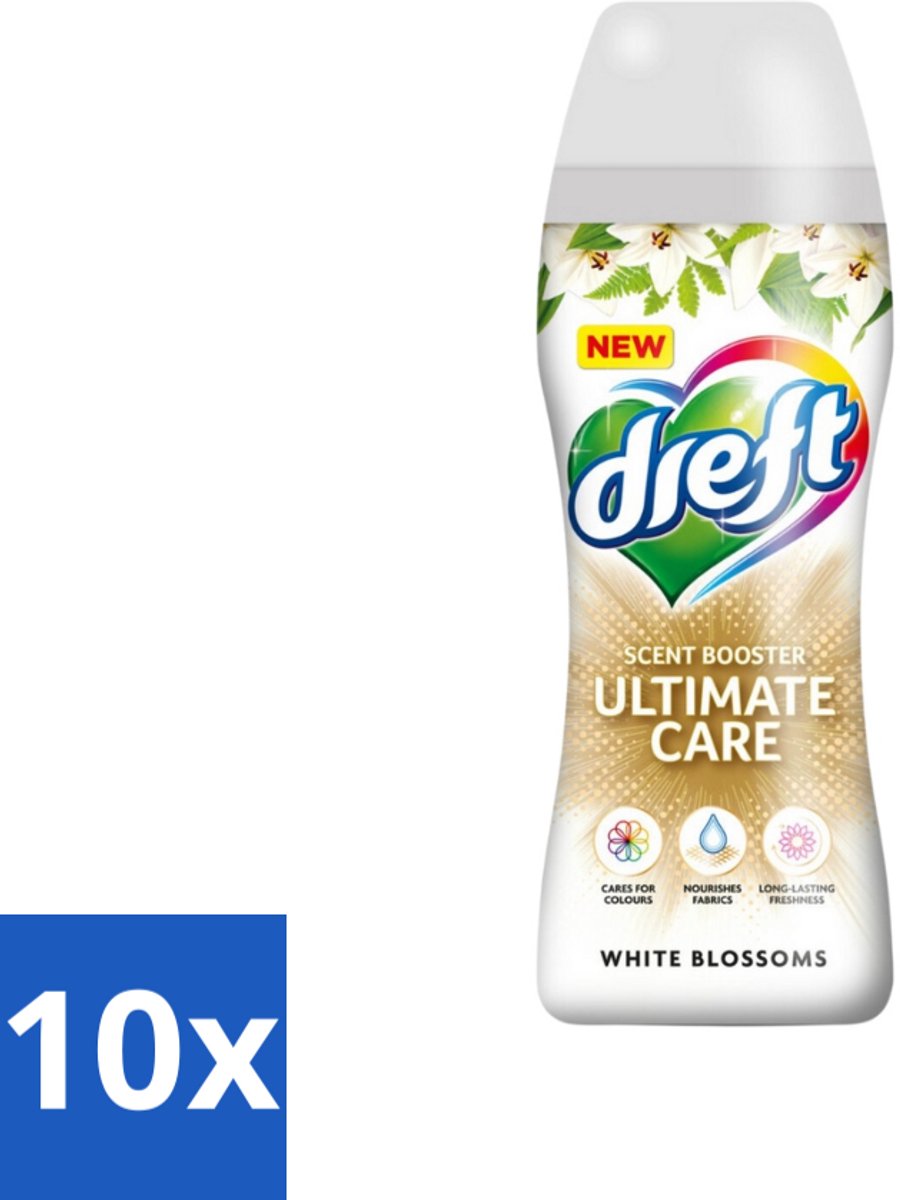 Dreft - Ultimate Care - Wasverzachter - Geurbooster - Gekleurde Was - Witte Bloem - 15 Wasbeurten - Bulkverpakking - 10 stuks